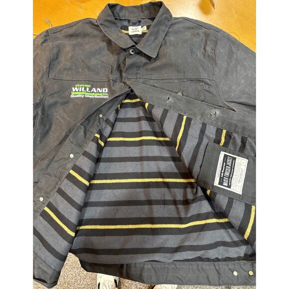 Flint And Tinder Men's 2XL Blanket Waxed Trucker Jacket Black/Gray Embroidered - Picture 5 of 8